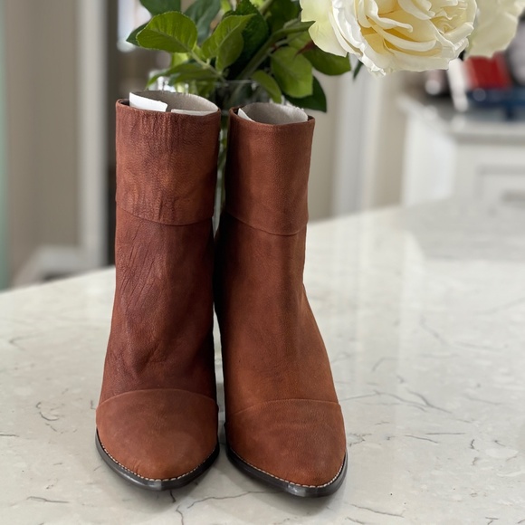 Brown/cognac leather upper Kelsi Dagger ankle boots - Picture 1 of 6